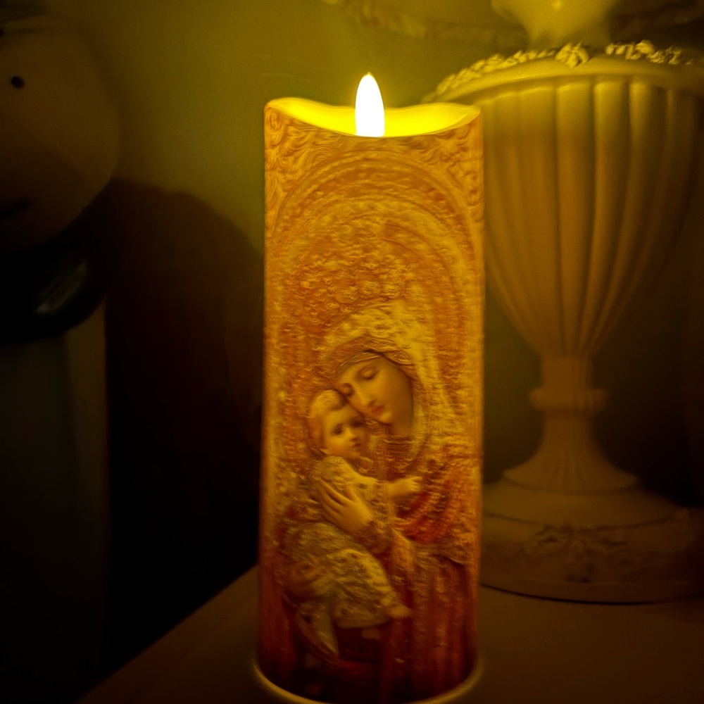 Religious LED Candle with Iconic Design